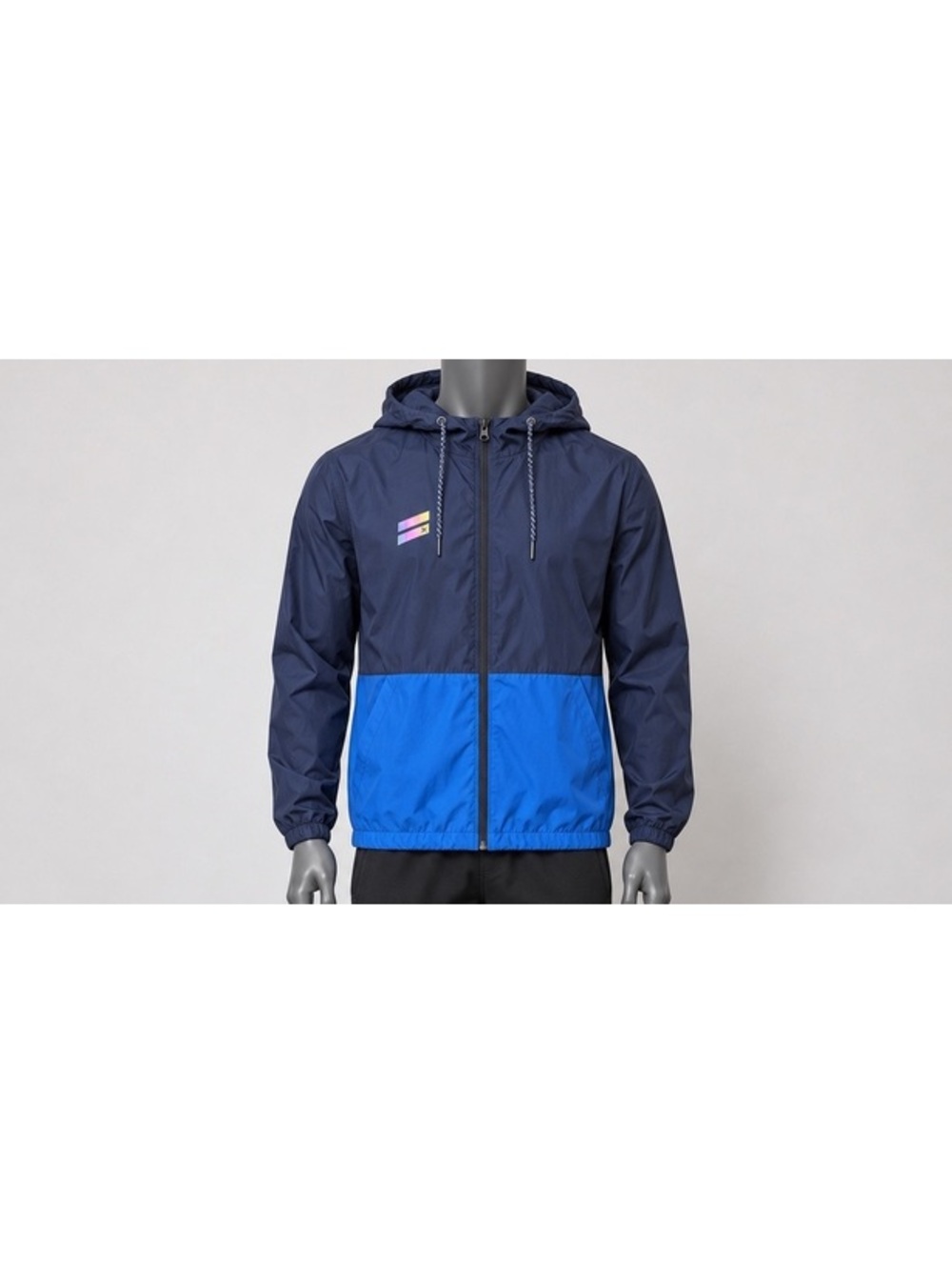 Hurley Men’s XL Waterproof Windbreaker Jacket Hooded Blue Colorblock Full Zip